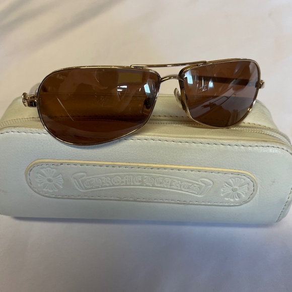 Gold Chrome Hearts "RED" Sunglasses - Picture 3 of 16